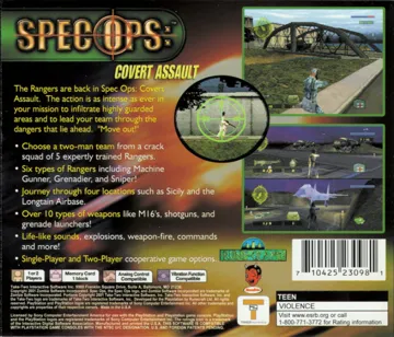 Spec Ops - Covert Assault (US) box cover back